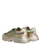 Dolce & Gabbana Gold Sequin Iridiscent Daymaster Sneakers Shoes - ACCEXO