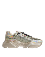 Dolce & Gabbana Gold Sequin Iridiscent Daymaster Sneakers Shoes - ACCEXO