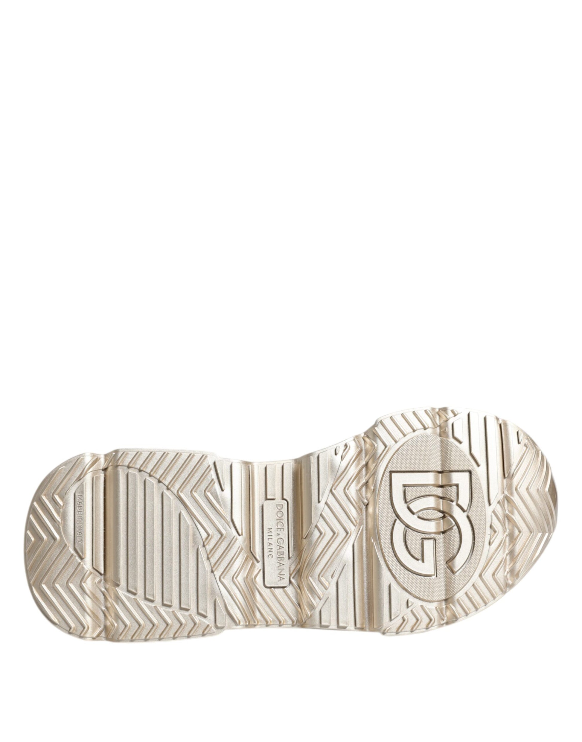 Dolce & Gabbana Gold Sequin Iridiscent Daymaster Sneakers Shoes - ACCEXO