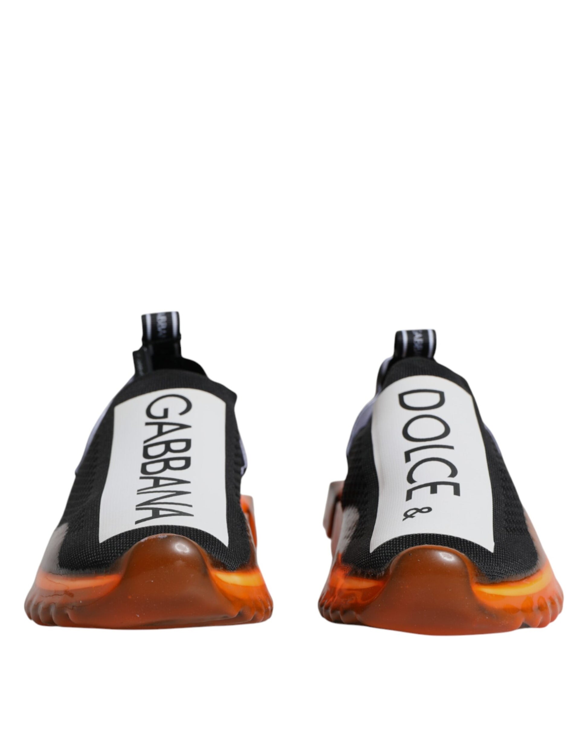 Dolce & Gabbana Black Orange Sorrento Slip On Sneakers Shoes - ACCEXO