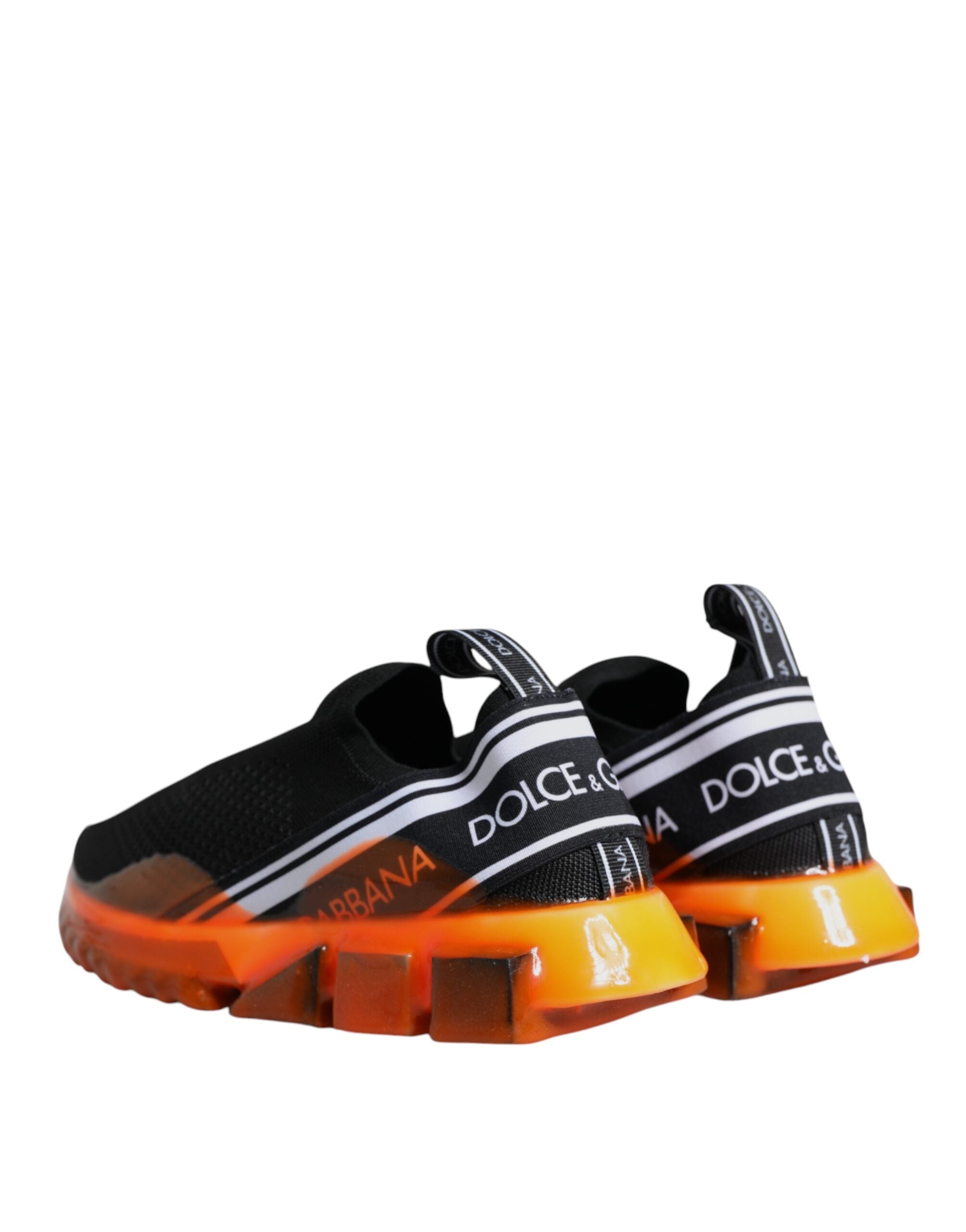 Dolce & Gabbana Black Orange Sorrento Slip On Sneakers Shoes - ACCEXO