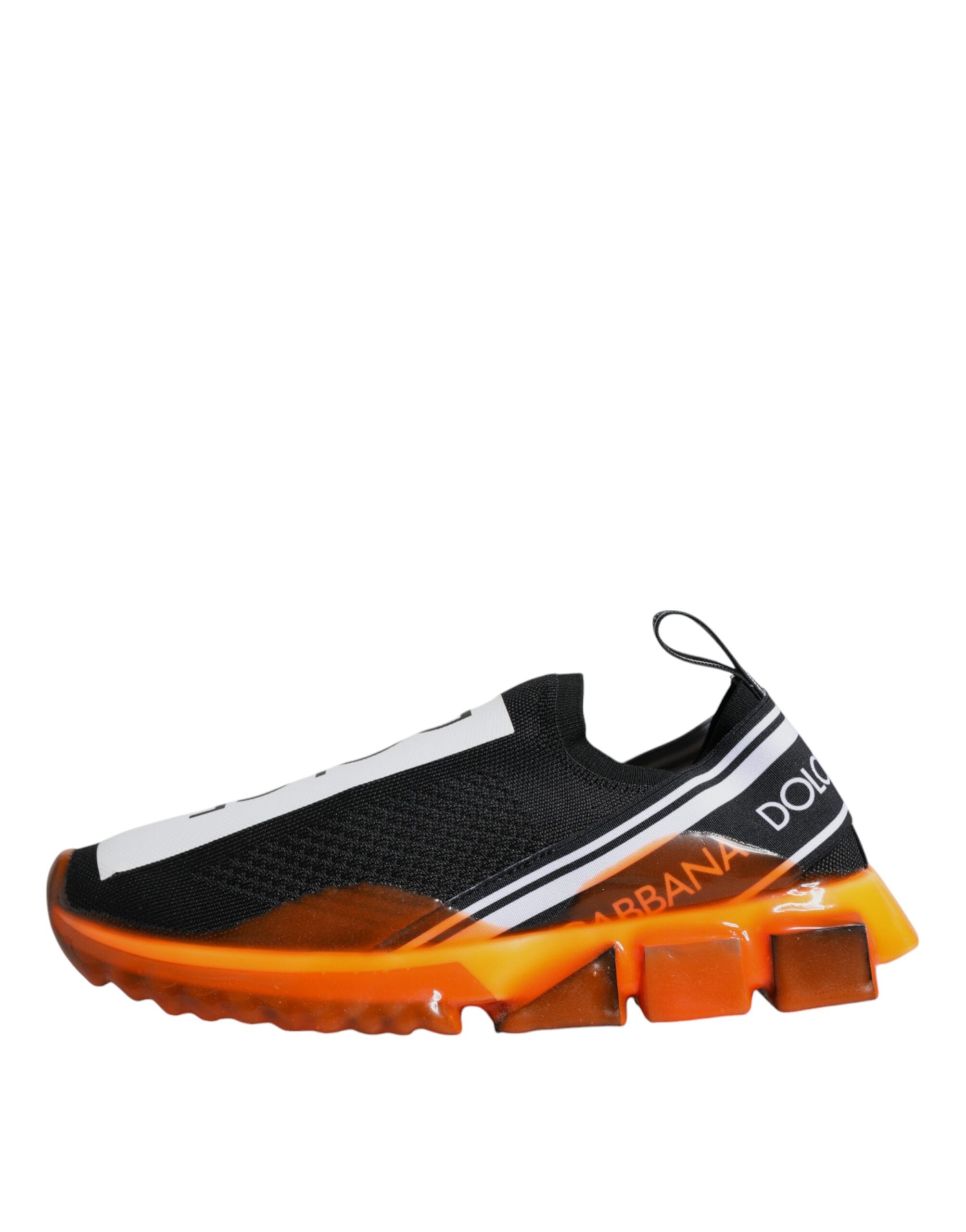 Dolce & Gabbana Black Orange Sorrento Slip On Sneakers Shoes - ACCEXO