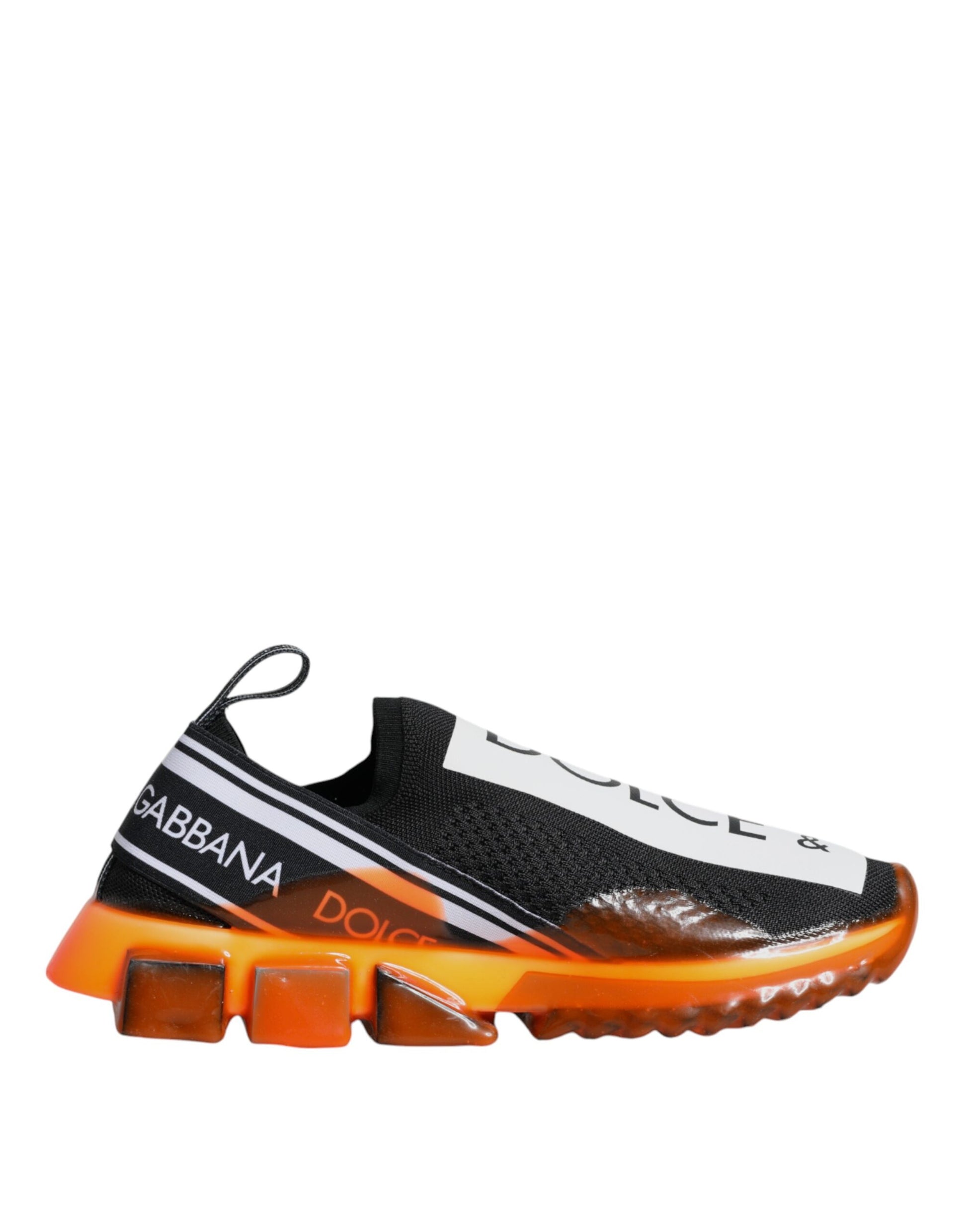 Dolce & Gabbana Black Orange Sorrento Slip On Sneakers Shoes - ACCEXO