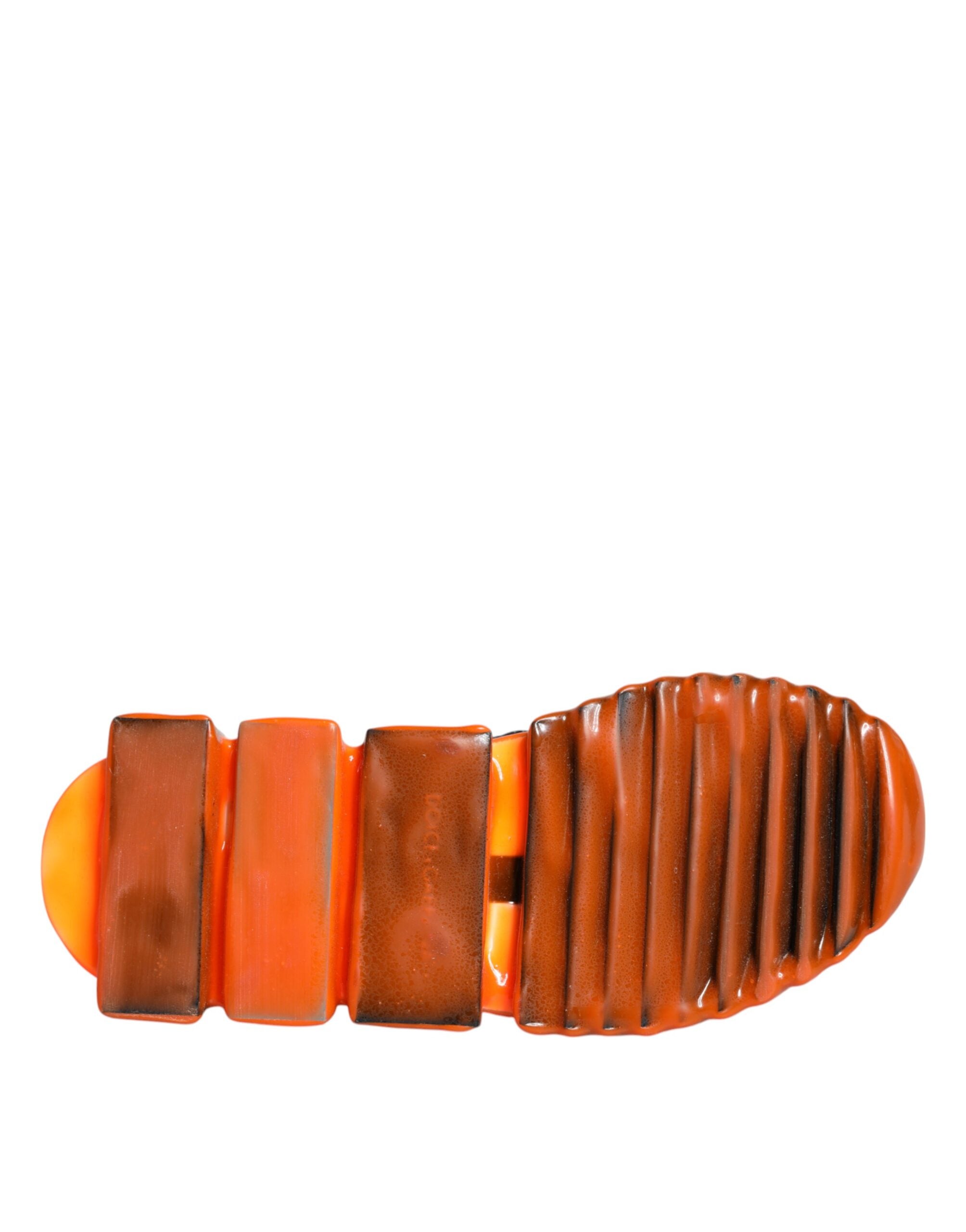 Dolce & Gabbana Black Orange Sorrento Slip On Sneakers Shoes - ACCEXO