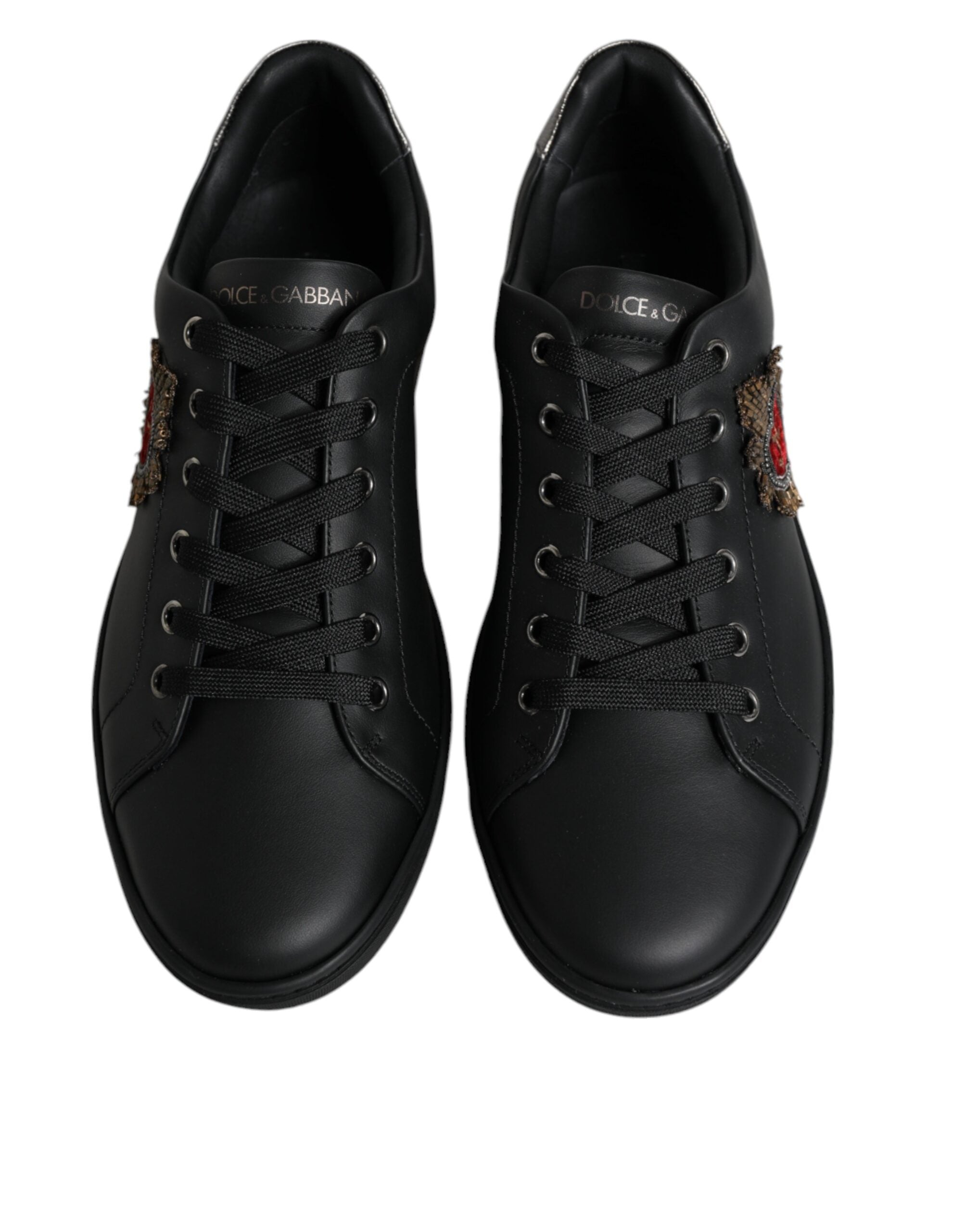 Dolce & Gabbana Black London Sacred Heart Men Sneakers Shoes - ACCEXO