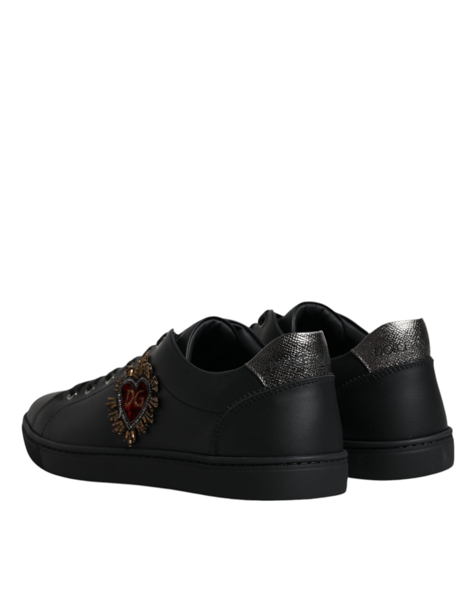 Dolce & Gabbana Black London Sacred Heart Men Sneakers Shoes - ACCEXO