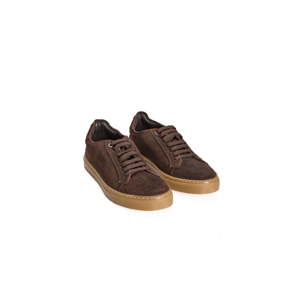 Roberto Pepe Luxury Brown Calfskin Men Sneaker - ACCEXO