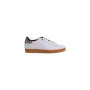 EA7 Emporio Armani Beige Leather Low Top Sneakers