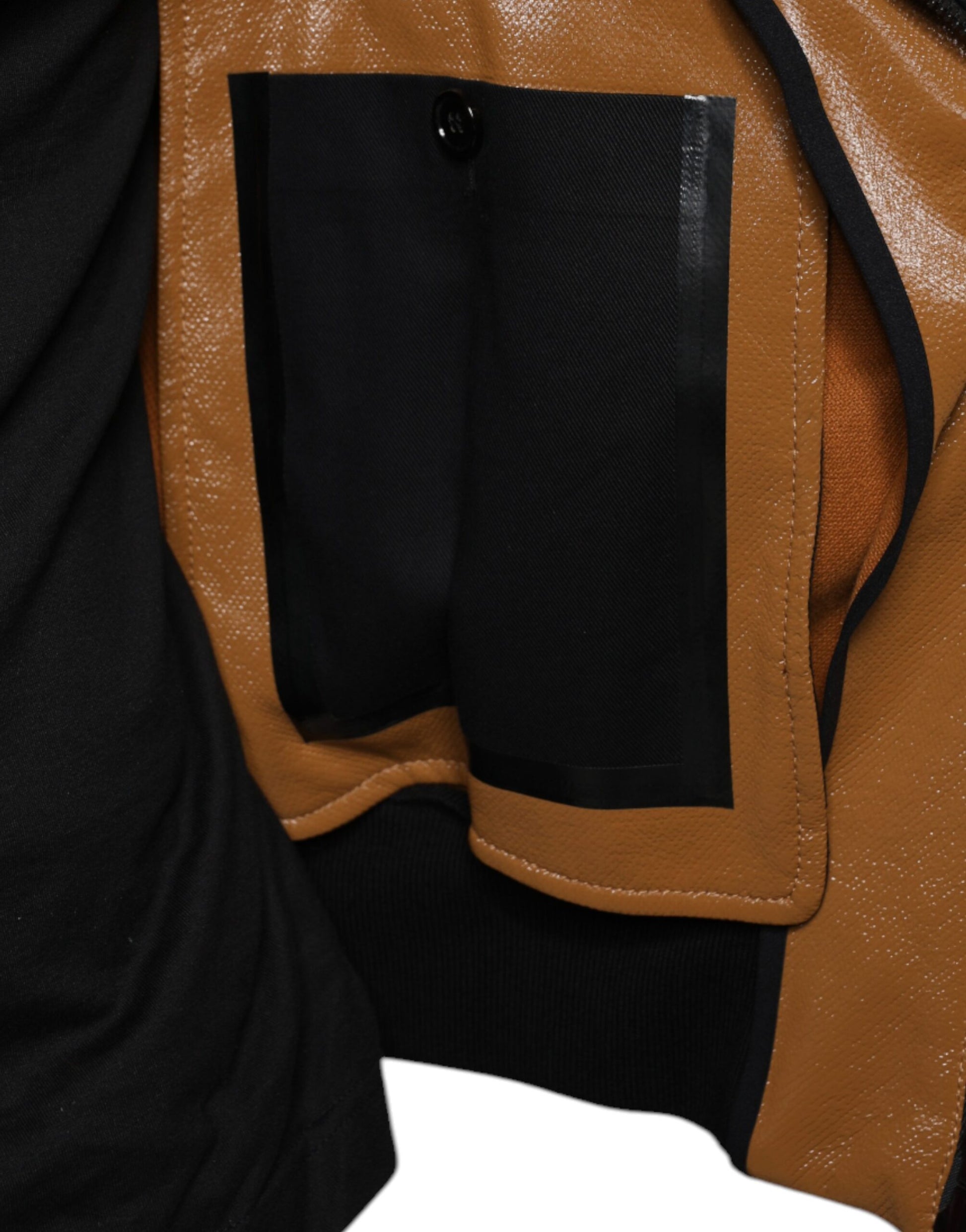 Dolce & Gabbana Brown Leather Full Zip Men Bomber Jacket - ACCEXO