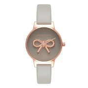 Olivia Burton Gray Leather Leather Watch - ACCEXO