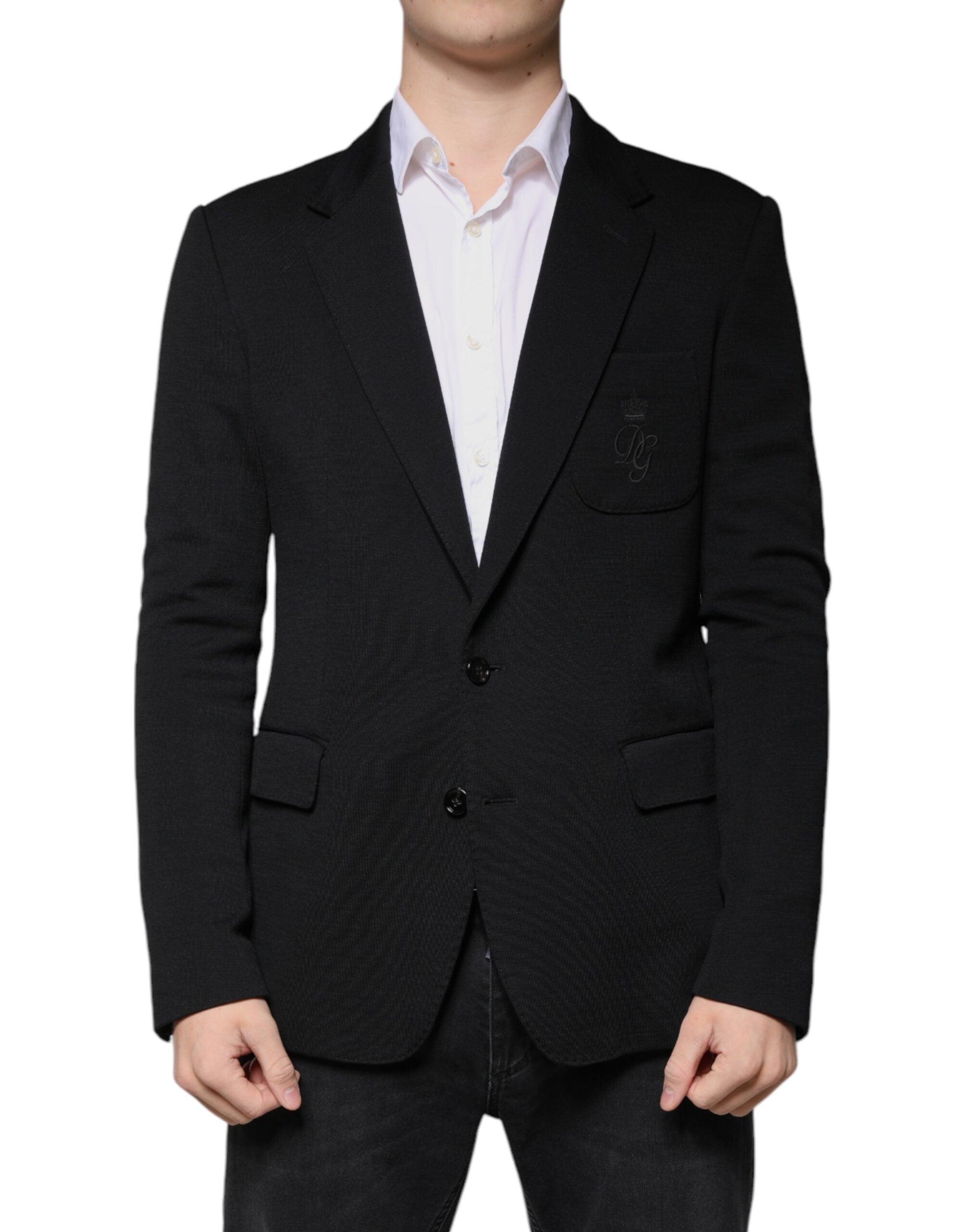 Dolce & Gabbana Black Wool Single Breasted Formal Blazer - ACCEXO