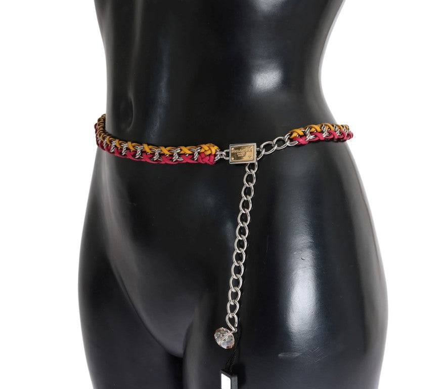Dolce & Gabbana Elegant Multicolor Crystal-Embellished Belt - ACCEXO