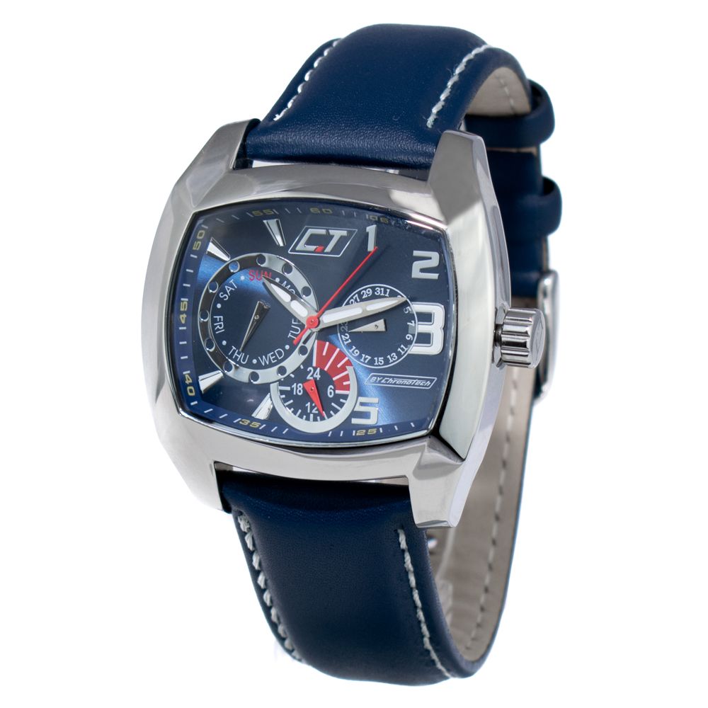 Chronotech Blue Leather Watch - ACCEXO