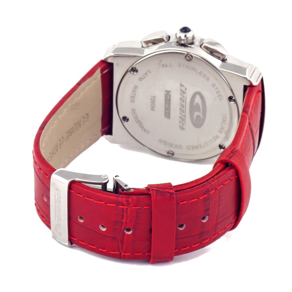 Chronotech Red Leather Watch - ACCEXO