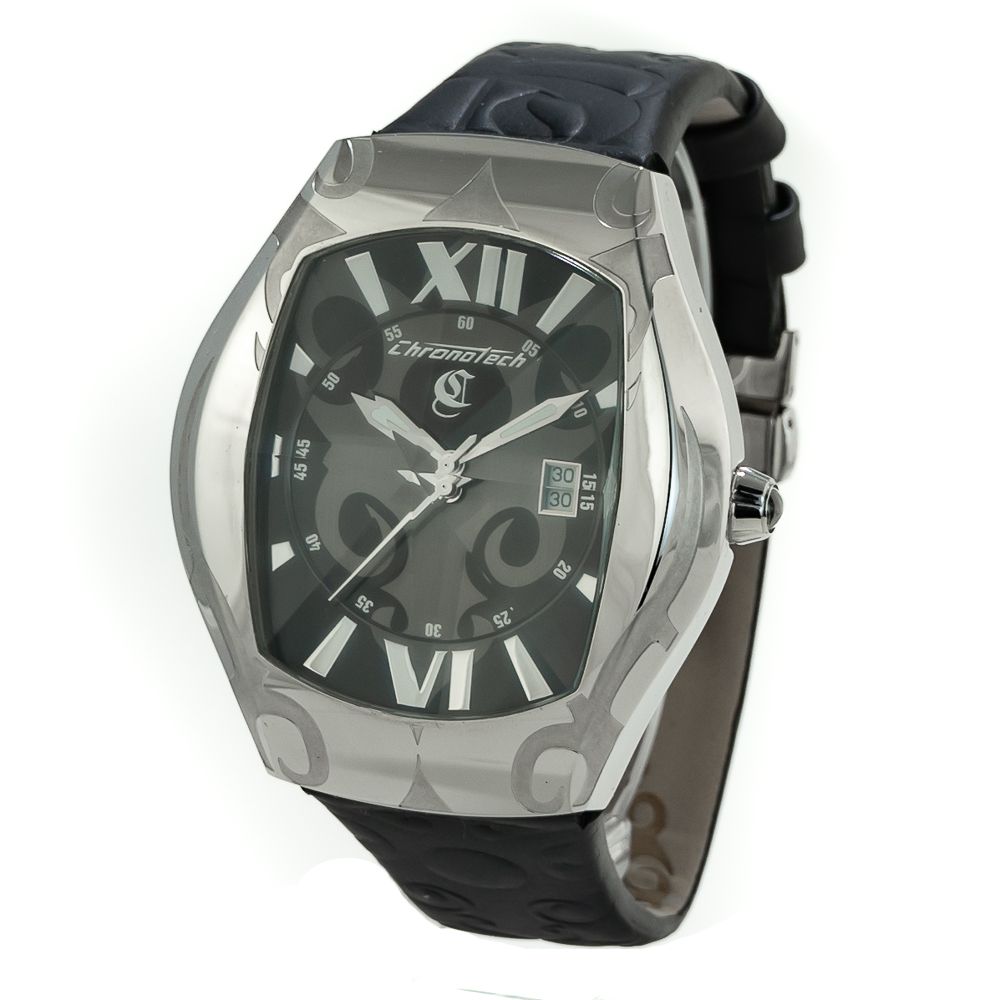 Chronotech Black Leather Watch - ACCEXO