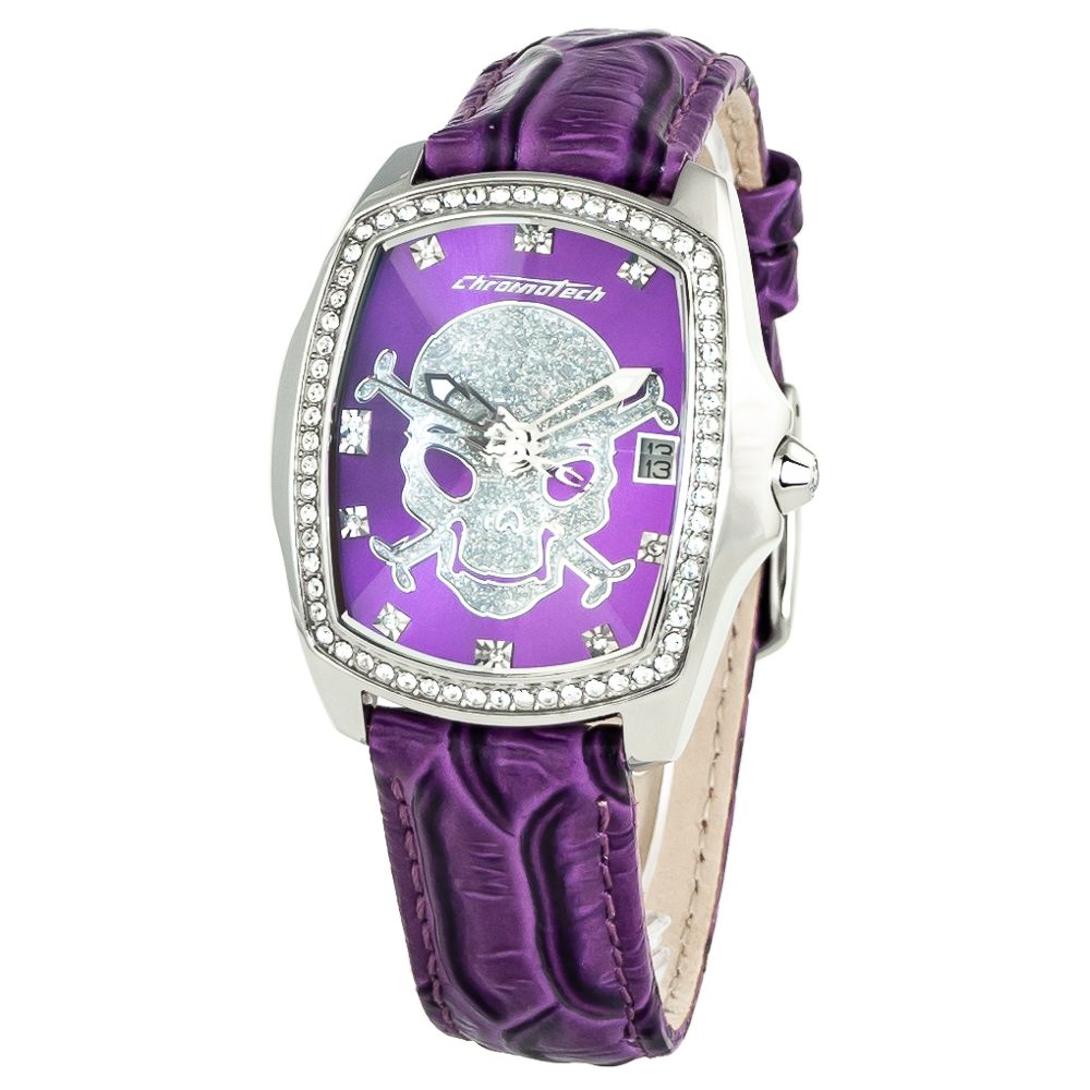 Chronotech Purple Leather Watch - ACCEXO