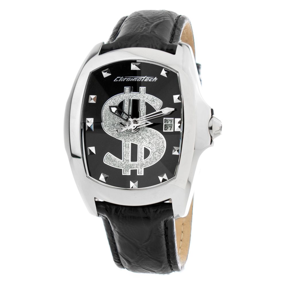 Chronotech Black Leather Watch - ACCEXO