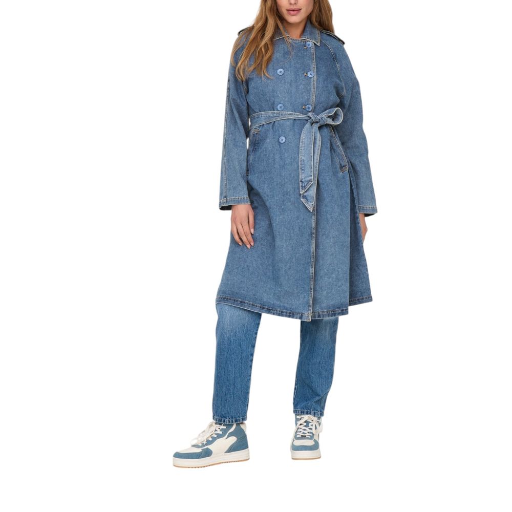 Only Blue Cotton Trench Coat - ACCEXO