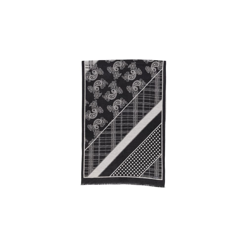 Sandro Ferrone Black Viscose Scarf - ACCEXO