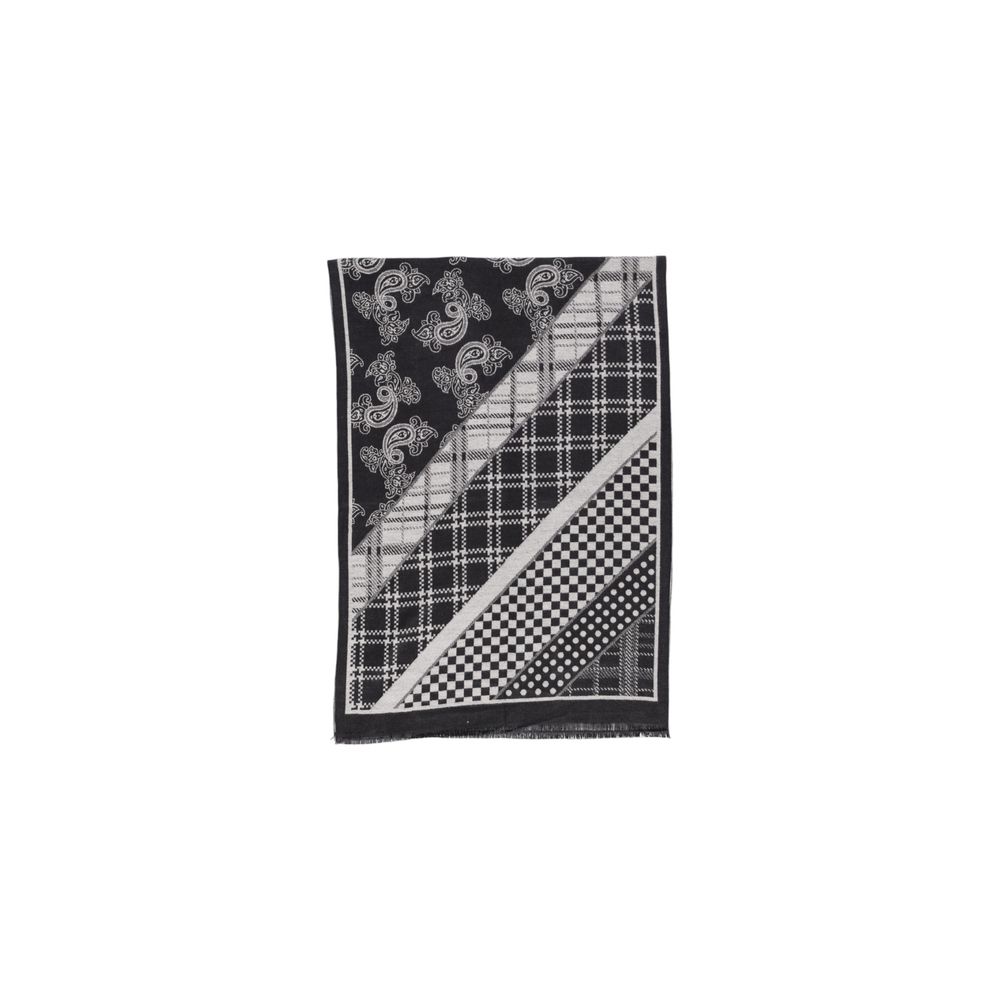Sandro Ferrone Black Viscose Scarf - ACCEXO