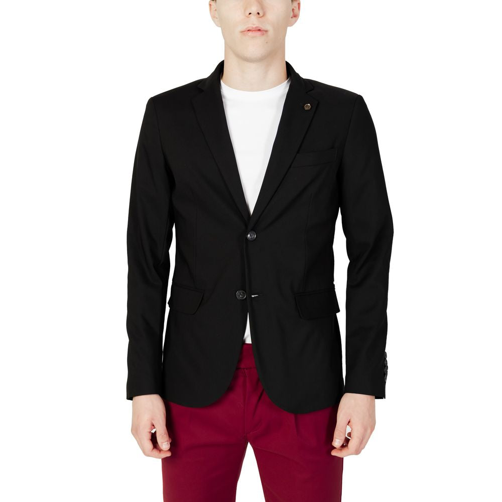 Gianni Lupo Black Cotton Blazer - ACCEXO