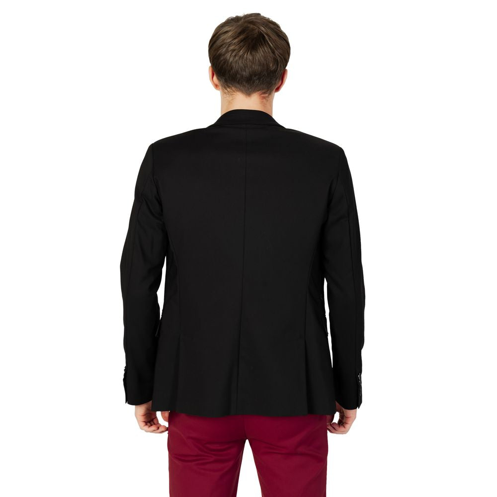 Gianni Lupo Black Cotton Blazer - ACCEXO