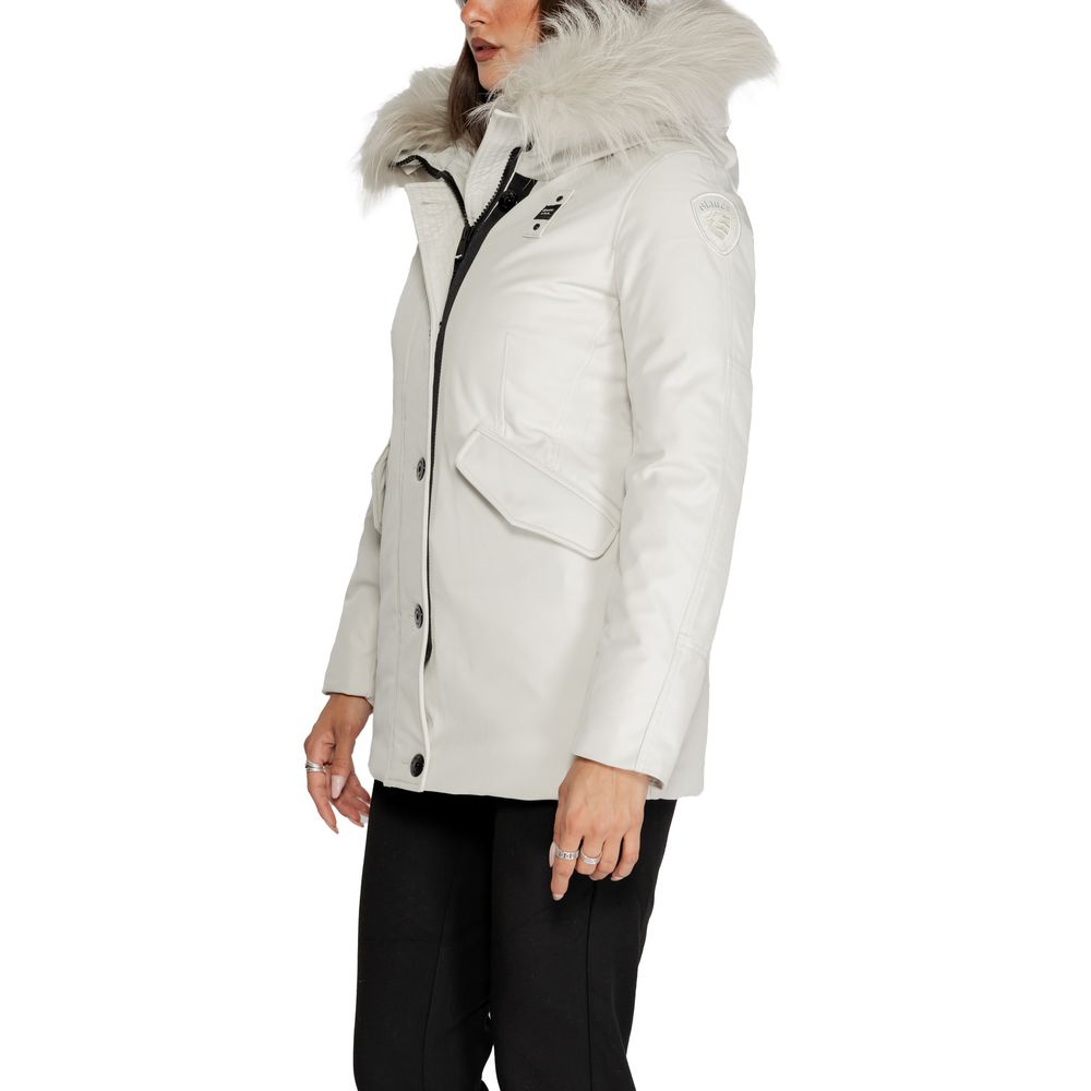Blauer White Polyester Parka - ACCEXO
