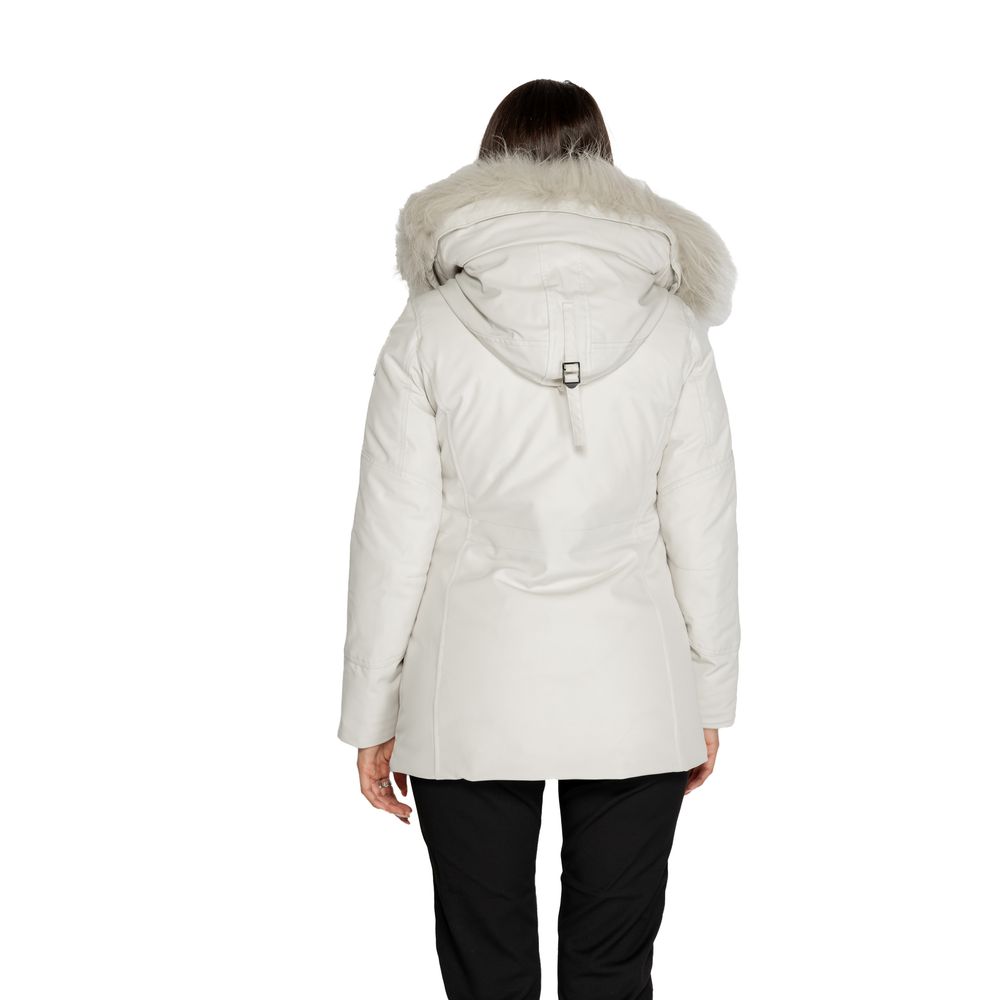 Blauer White Polyester Parka - ACCEXO