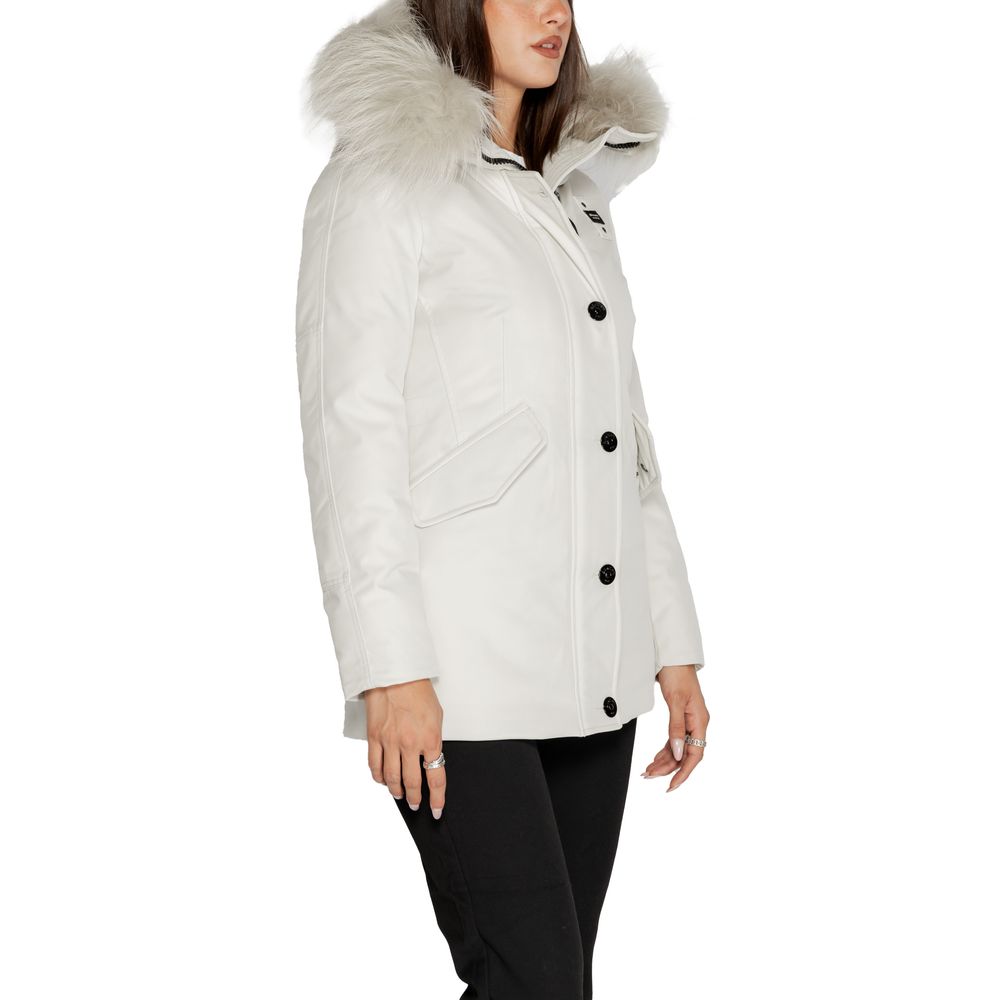 Blauer White Polyester Parka - ACCEXO