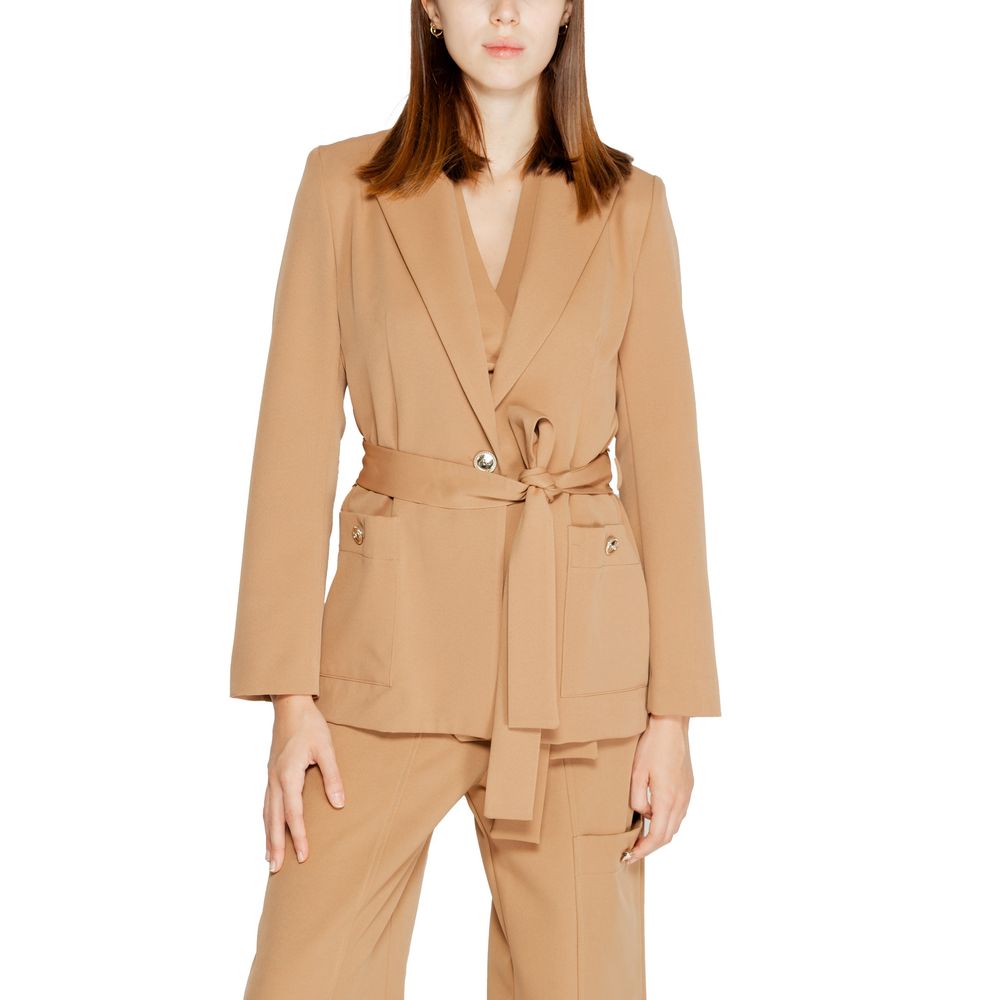 Rinascimento Beige Polyester Blazer - ACCEXO