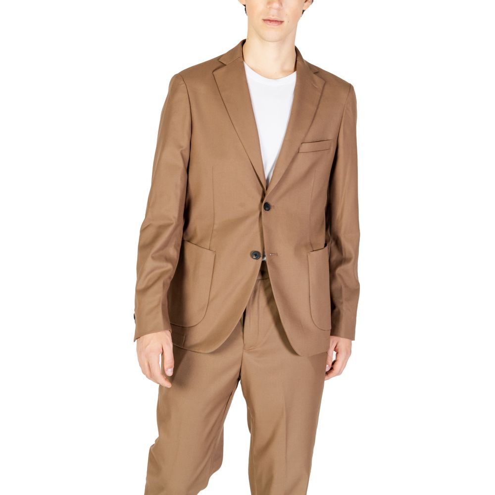Hamaki-Ho Beige Polyester Blazer - ACCEXO