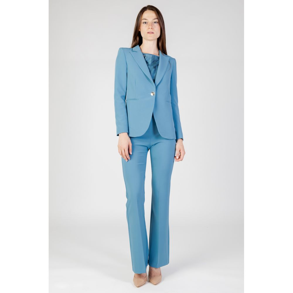 Rinascimento Turquoise Polyester Blazer - ACCEXO