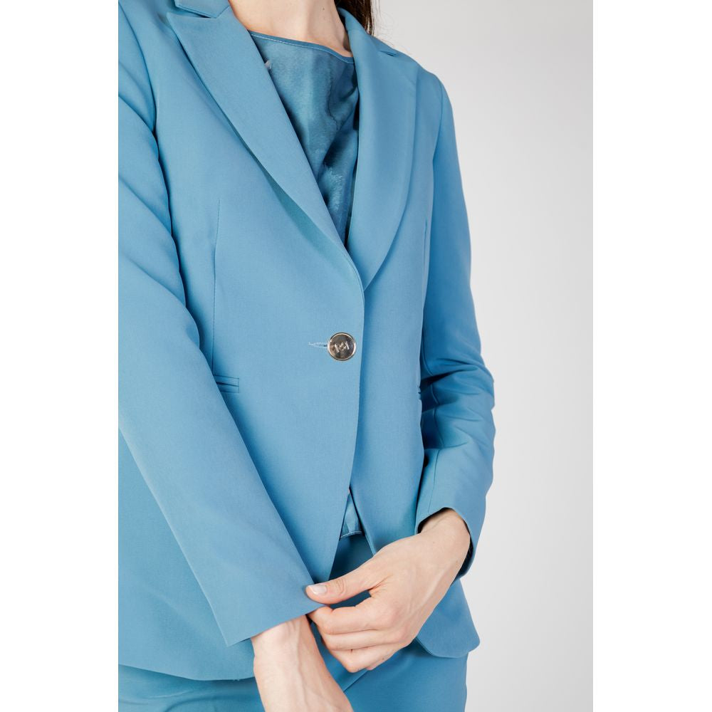 Rinascimento Turquoise Polyester Blazer - ACCEXO