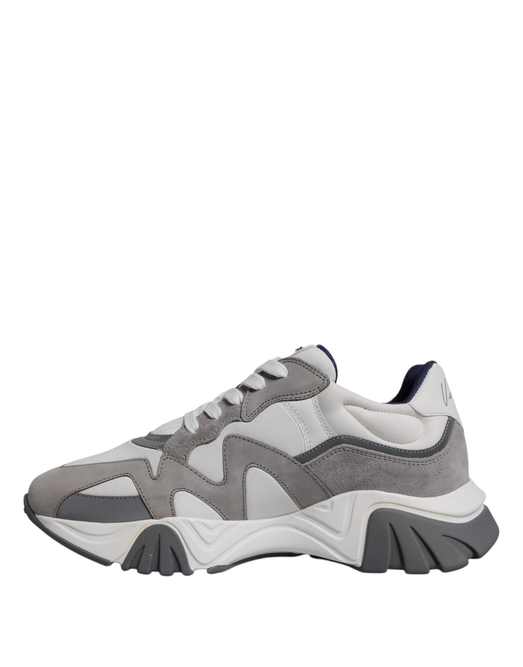 Versace Grey Leather Neoprene Chunky Low Top Squalo Sneakers Shoes - ACCEXO