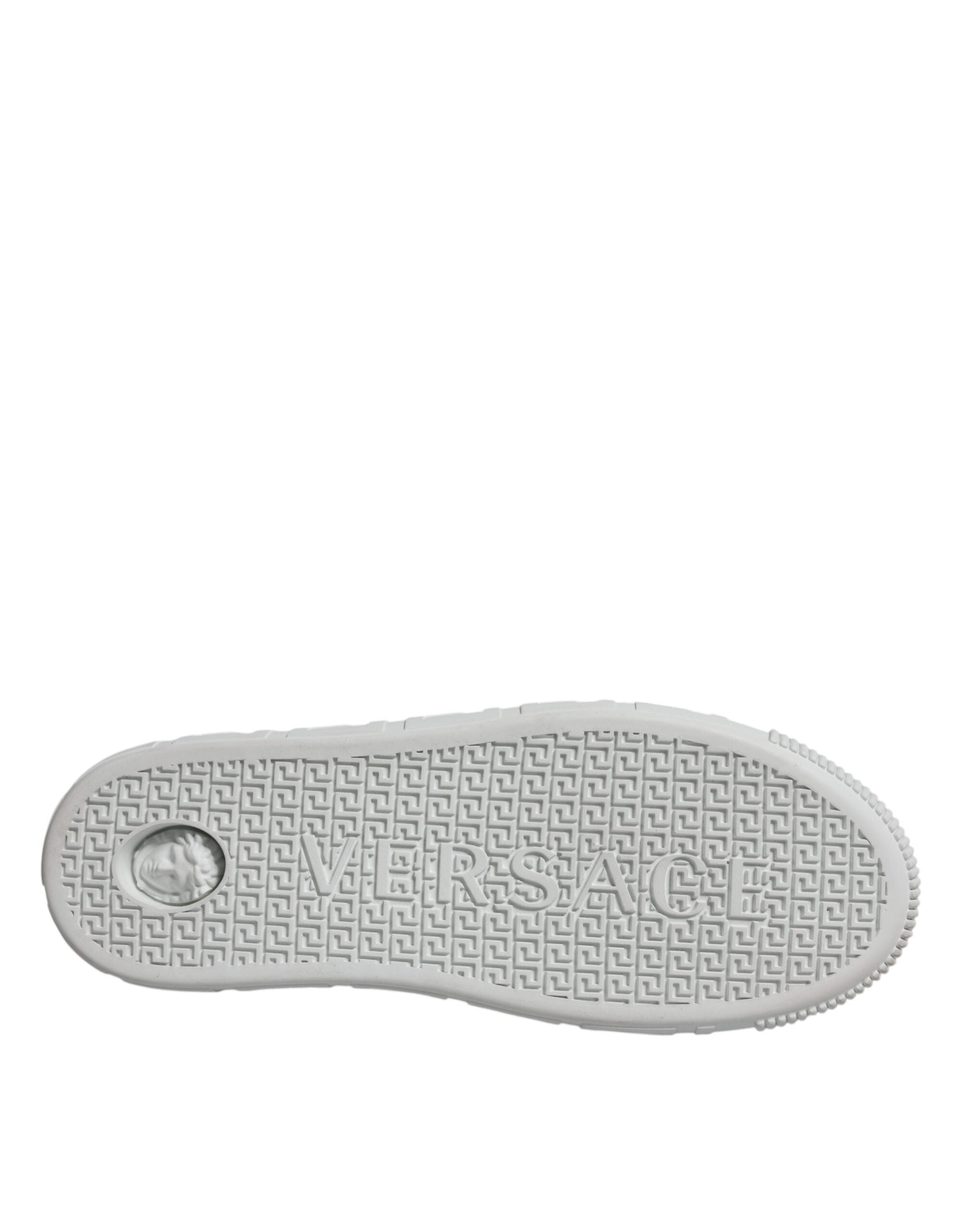 Versace White Pink Greca Print Platform Low Top Sneakers Shoes - ACCEXO