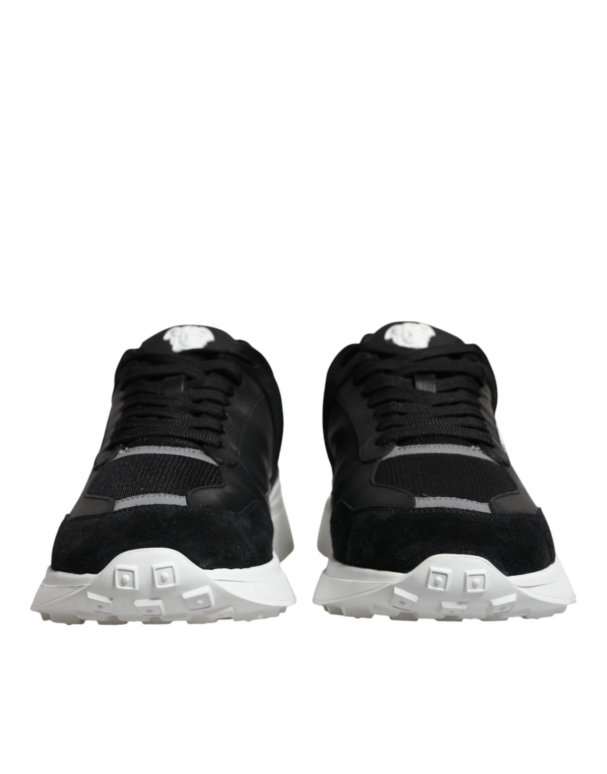 Versace Black Canvas Quad Fabric Medusa Low Top Sneaker Shoes Secondary image