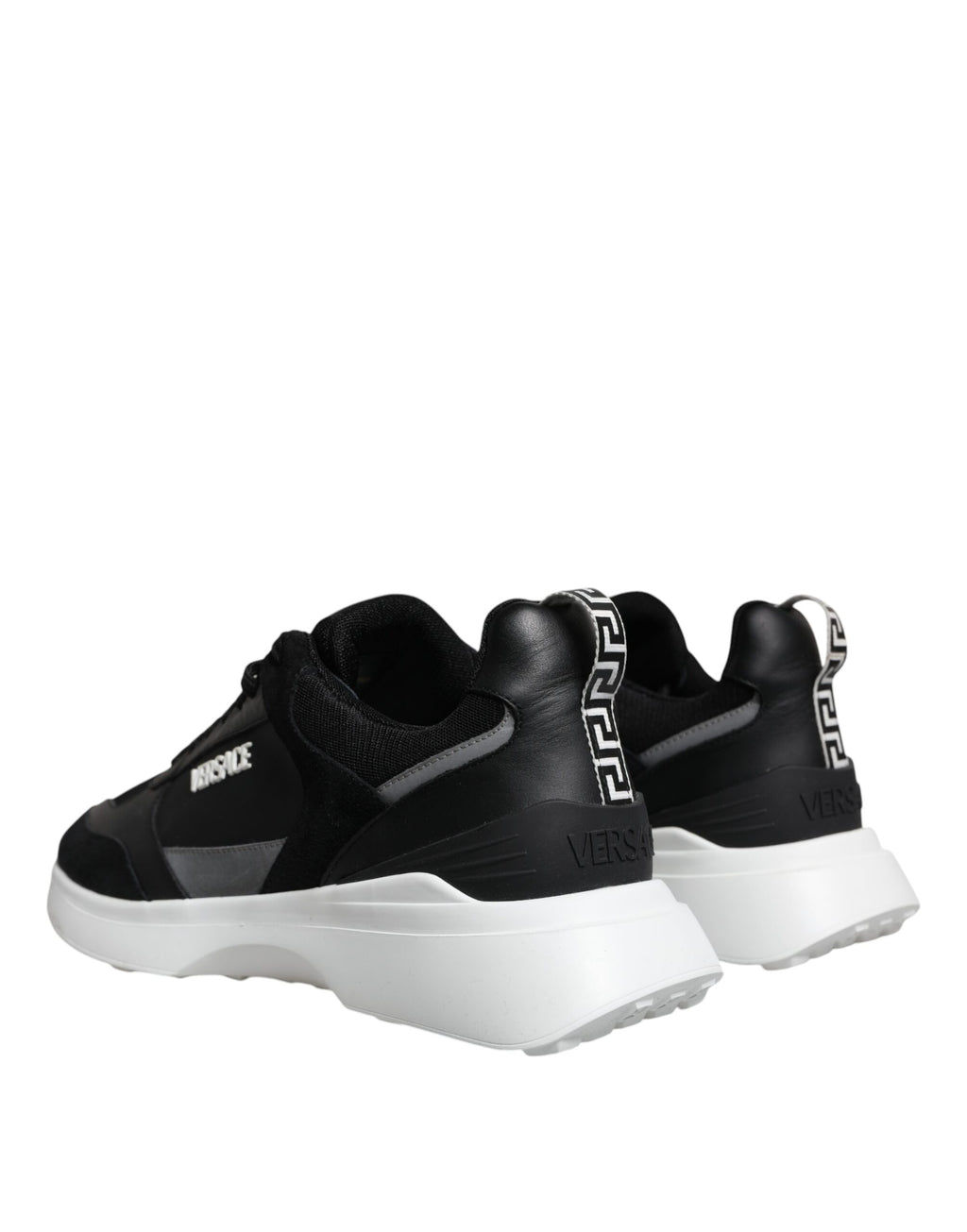 Versace Black Canvas Quad Fabric Medusa Low Top Sneaker Shoes - ACCEXO
