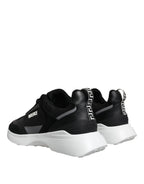 Versace Black Canvas Quad Fabric Medusa Low Top Sneaker Shoes - ACCEXO