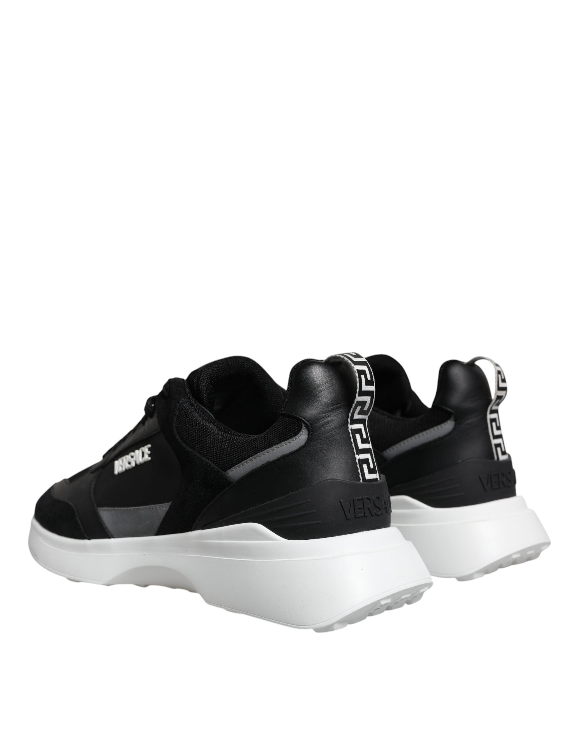 Versace Black Canvas Quad Fabric Medusa Low Top Sneaker Shoes - ACCEXO