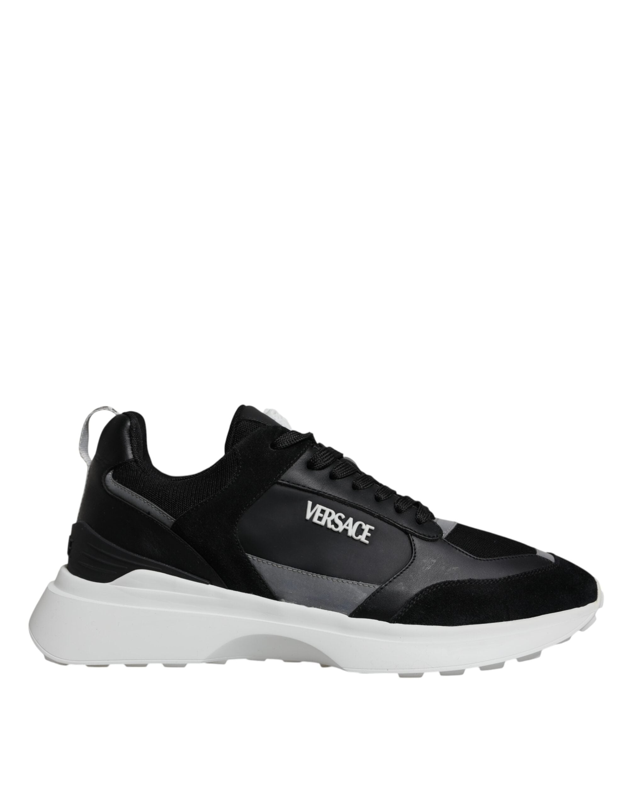 Versace Black Canvas Quad Fabric Medusa Low Top Sneaker Shoes - ACCEXO Main image