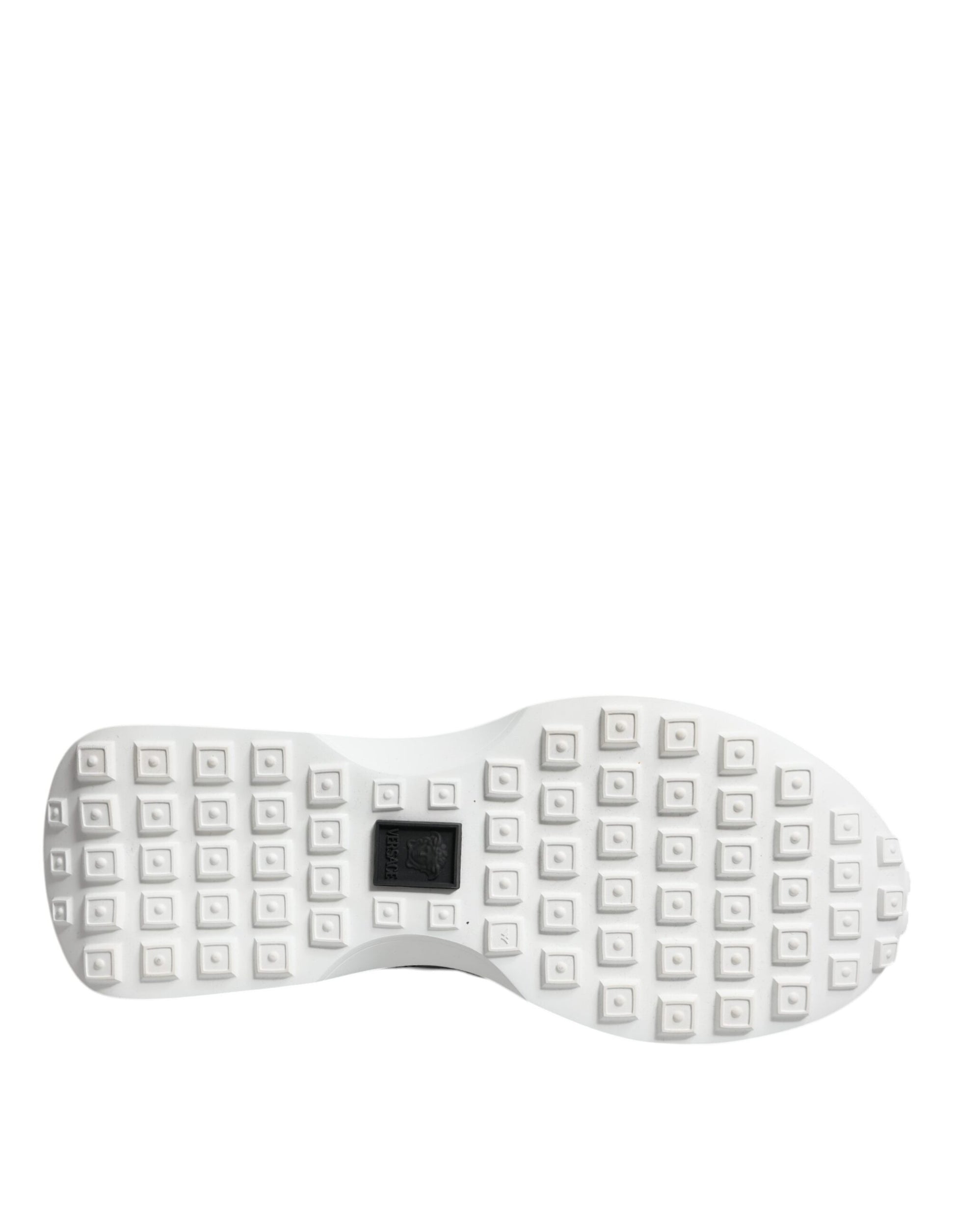 Versace Black Canvas Quad Fabric Medusa Low Top Sneaker Shoes - ACCEXO