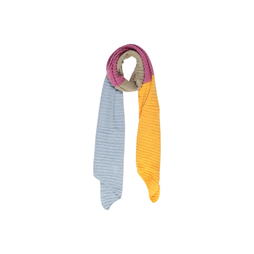 Pieces Yellow Recycled Polyester Scarf - ACCEXO