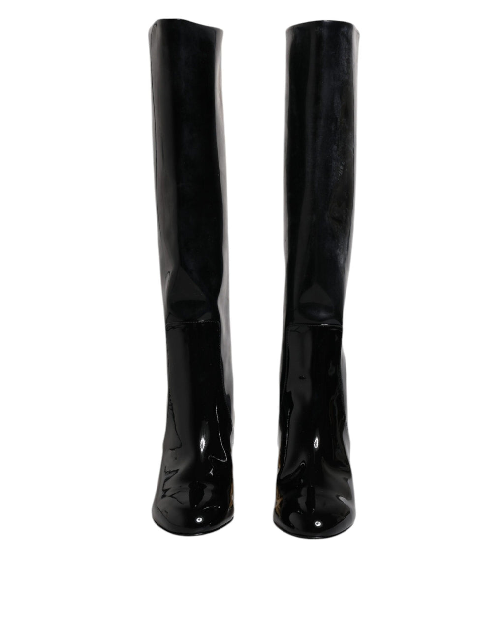Dolce & Gabbana Black Patent Leather Vally High Boots Shoes - ACCEXO