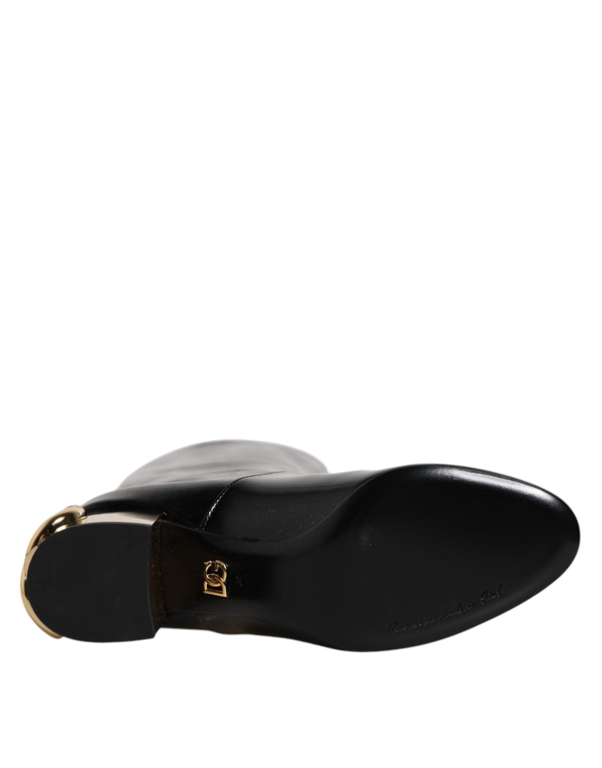 Dolce & Gabbana Black Patent Leather Vally High Boots Shoes for Women
