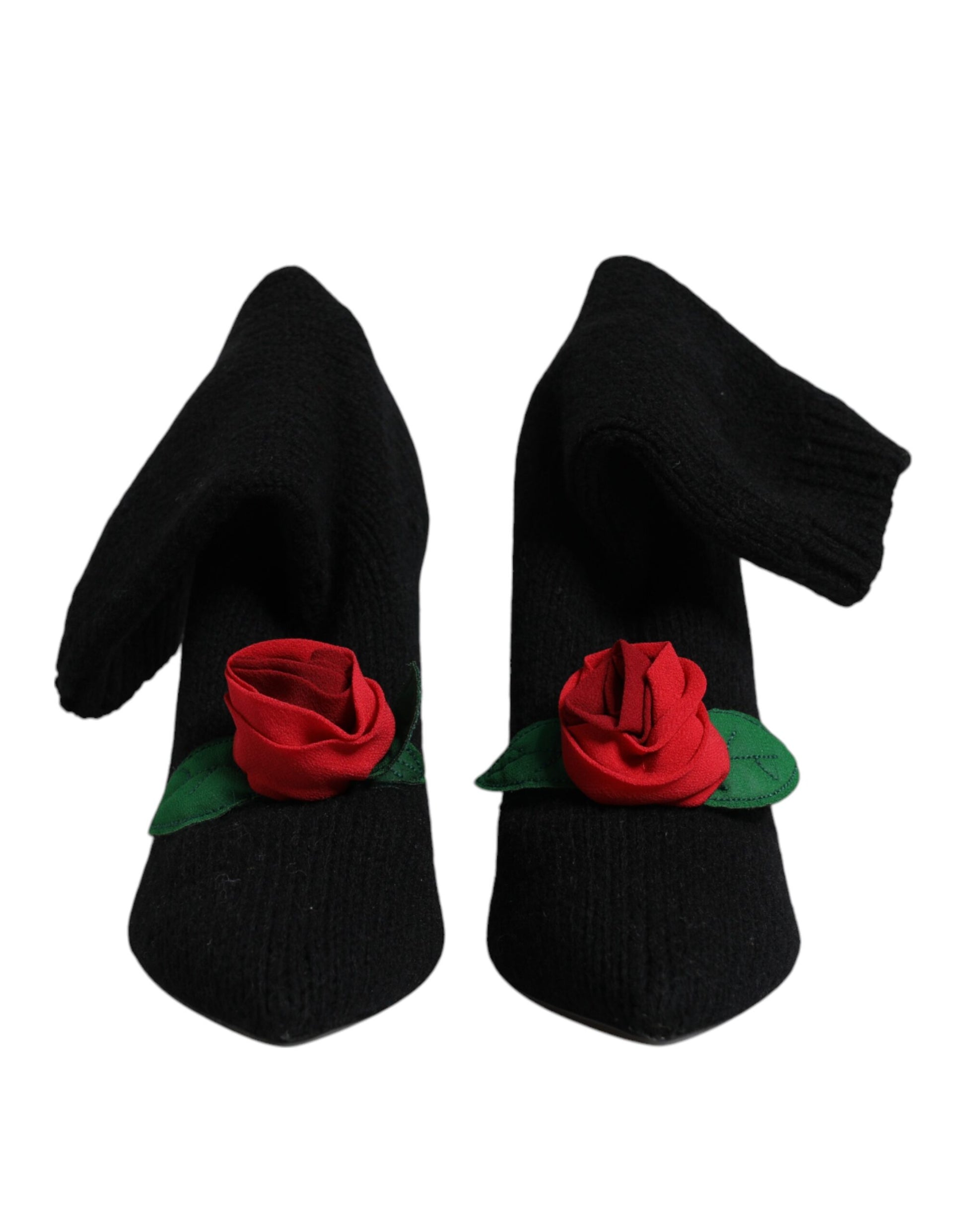 Dolce & Gabbana Black Stiletto Heels Mid Calf Boots Shoes - ACCEXO