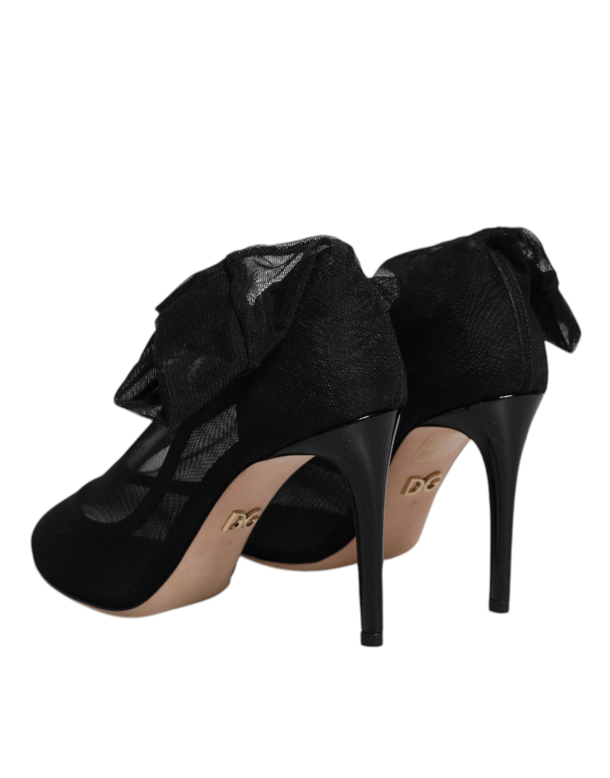 Dolce & Gabbana Black Nylon Mesh Sock Style Boots Shoes - ACCEXO