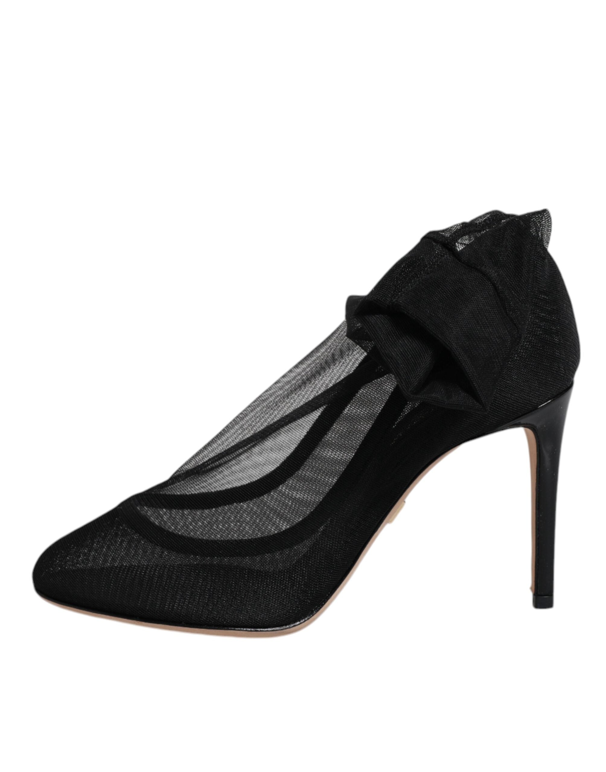 Dolce & Gabbana Black Nylon Mesh Sock Style Boots Shoes - ACCEXO