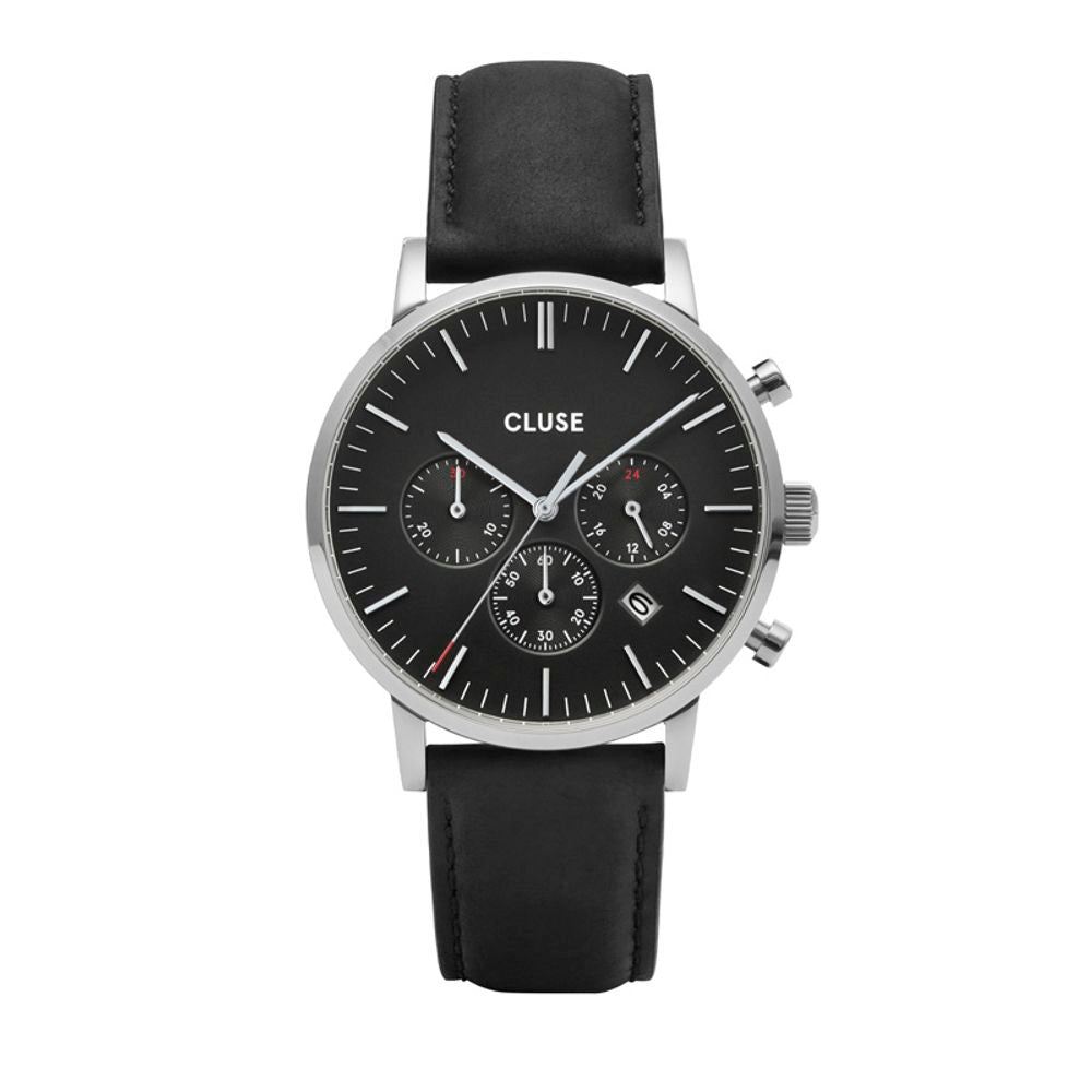 Cluse Black Leather Watch - ACCEXO