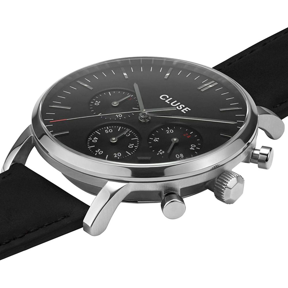 Cluse Black Leather Watch - ACCEXO