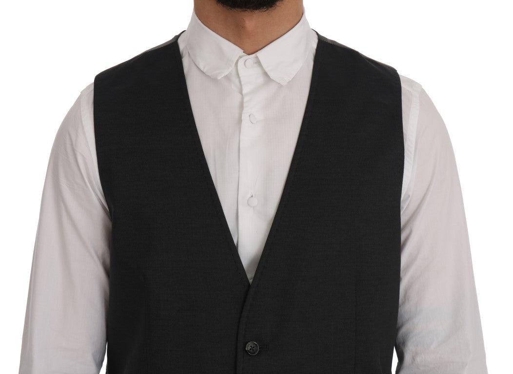 Dolce & Gabbana Elegant Gray Waistcoat Vest - ACCEXO